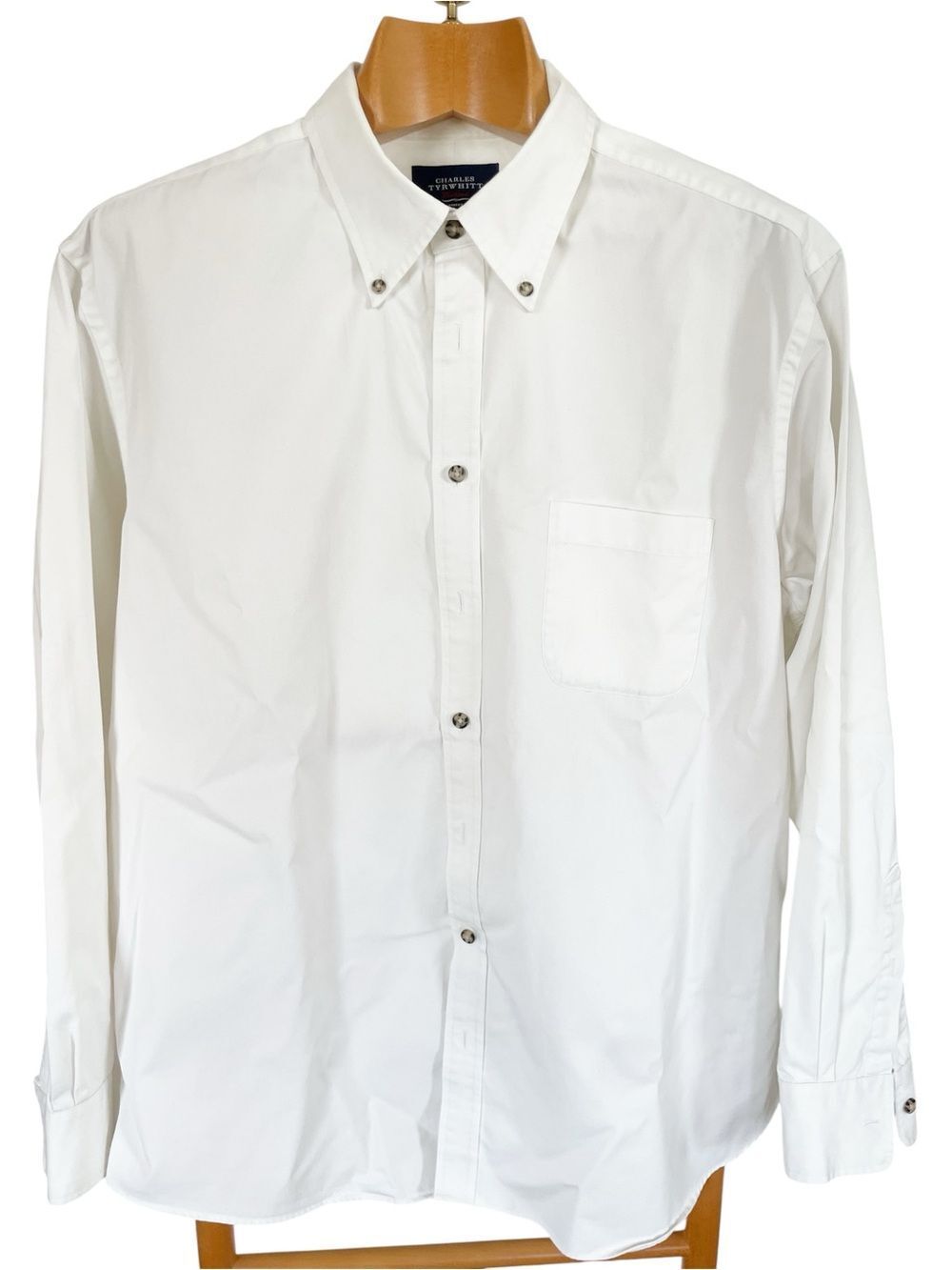Charles Tyrwhitt White Men’s Button-Down Dress Shirt Non Iron Classic Fit XL